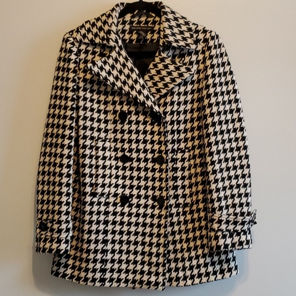 New York & Company Houndstooth Pea Coat - …